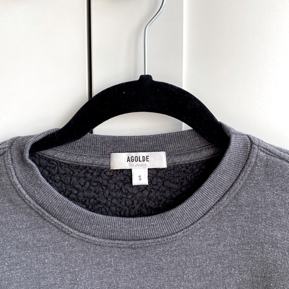 Agolde Thora Balloon Sleeve French Terry Sweatshirt - Graphite - Picture 3 of 5